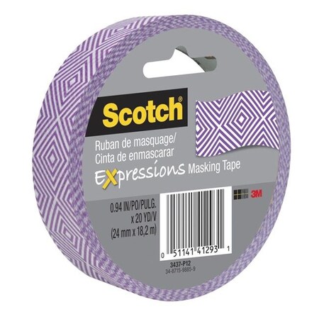 Scotch Scotch 1564386 Expressions Masking Tape; 0.94 in. x 20 yards; Purple Mosaic 1564386